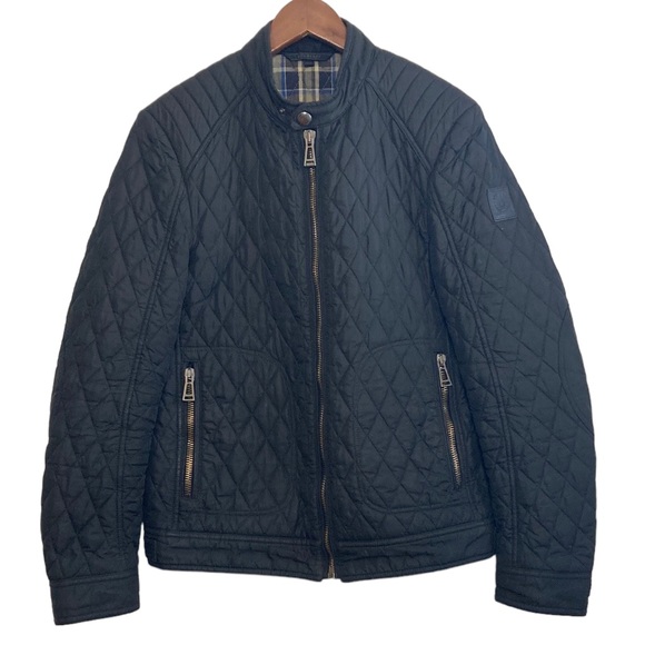 Belstaff Other - Belstaff Black Quilted Moto Style Jacket Size 48 US Medium Cotton Lined